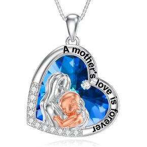 WINNICACA Brother Sister Necklace Sterling Silver Heart Crystal Gifts for Sister From Brother with Always My Sister Forever My Friend Jewelry Gifts for Birthday