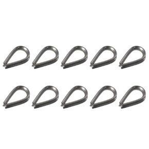 Rope Thimble Rigging 10pcs 1.5-12mm Durable 304 Stainless Steel Thimbles Ring Clamp Sleeve Thimbles Cable Wire Rope Clamp Rope Connecting Head(1.5mm)