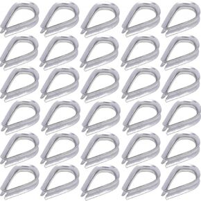 20 Pack M5 Stainless Steel Thimble for 5/32" - 3/16"Dia Wire Rope Cable Thimbles Rigging