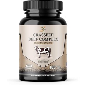 Beef Organ Supplement - Grass Fed & Pasture Raised - Total Body Wellness & Performance, Organ Complex with 3000mg of Desiccated Beef Liver, Heart, Kidney, Pancreas, Spleen (180 Capsules)