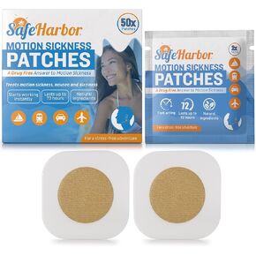 Motion Sickness Patches | Anti Nausea Patches for Your Cruise Essentials | Natural and Non Drowsy Sea Sickness Patches for Cruise, Car Sickness, Flying and More (32 Count, 32, Count)