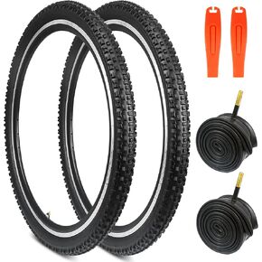 2 Pack Mountain Bike Tire 26" 27.5" 29" Lightweight 30 TPI Strong Grip Compatible Replacement Bicycle Tire for MTB Mountain Bicycle City Bike Black