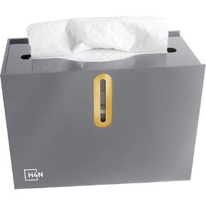 Paper Towel Dispenser - Paper Towel Holder Countertop, Multifold Paper Towels, Single Sheet Dispensing, Compact Size for Tabletop, Kitchen, Bathroom, Office, Hotel, Bedroom, Restaurants (Black)