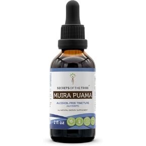 Secrets of the Tribe Muira Puama Tincture Alcohol-Free Liquid Extract, Muira Puama (Ptychopetalum Olacoides) Dried Bark (4 FL OZ)