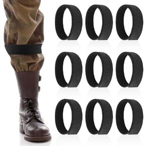 10PCS Boot Straps for Cowboy Boots, Black 25mm Boot Straps & Boot Blousers Military Ankle Strap, Elastic Military Boot Bands for Bloating Straps & Adjustable Tight Ankle Boot Straps for Men