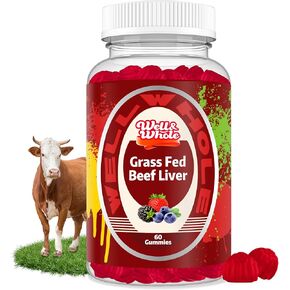 Grass Fed Beef Liver Gummies, Dessicated Beef Liver Supplement for Energy, Immunity, and Full Wellness - Non GMO, Gluten Free, 60 Counts