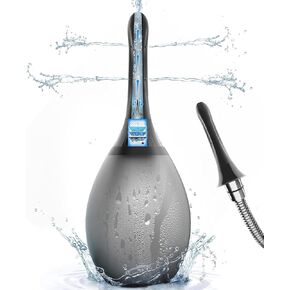 Anal Douche Enema Anti Back-Flow, Enema Bulb Connected to Shower Hole for Men,Portable Travel Colon Cleanse with 7 Spouts, Reusable Vaginal Cleaner Kit Portable