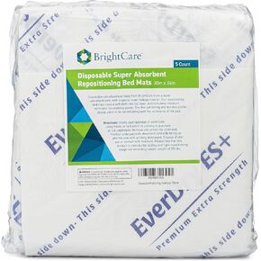 Positioning Bed Pad - Disposable and Absorbent Underpad with Heavy Duty Waterproof Backing for Incontinence Protection and Position Management, Large 30 x 36'' Size, 5 Count - by BrightCare