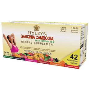 HYLEYS Tea Garcinia Cambogia الشاي الأخضر 5 نكهات متنوعة - أكياس الشاي 25