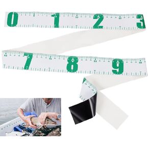 OLYCRAFT 2pcs 120cm/47 Inch Fish Measuring Sticker Fish Ruler 1.6 Inch Wide Adhesive Fish Ruler Sticker Waterproof Double Scale Decal Tape for Boat Kayak Fishing Boat Cooler Ruler Fish Measuring