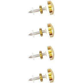 4 PCS 16mm(0.63") Mirror Screws, Brass Decorative Caps Cover Fasteners, Metal Mirror Nails, Polished Cambered Gold Lid
