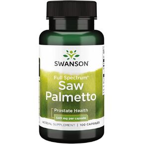 Swanson Saw Palmetto Herbal Supplement for Men Prostate Health Hair Supplement Urinary Health 540 mg 250 Capsules
