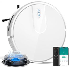 Robot Vacuum and Mop Cleaner with 4500Pa Suction, Advanced 3D Obstacle Avoidance, Next-Generation Smart APP & Voice Control Robotic Vacuum, Automatic Aspirdora for Home Hard Floor, Pet Hair