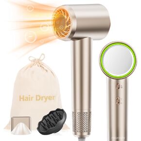 Diffuser Hair Blow Dryers for Womens 110K RPM Highest Rated Ionic Lightweight Hair Dryer Hairdryers/Handheld Portable Quiet Hair Dryer Low Noise High Speed Hair Druer Blow Drier Blow for Hair 1400 Wat