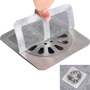 Disposable Shower Drain Cover Hair Catcher, 4" X 4" Floor Drain Sticker, Disposable Floor Drain Filter Screen Mesh Stickers for Bathroom, Laundry,Sink,Tub,and Kitchen (30pcs)