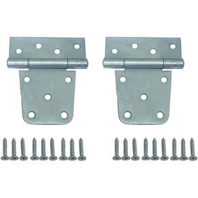 QCAA Heavy Duty Gate Hinge, 4-1/2" x 3-1/2" x 3.0mm, Hot Dipped Mechanical Galvanized, with Brass Fixed pin, Square Barn Hinge, Shed Door Hinge, 4 Pack, Made in Taiwan