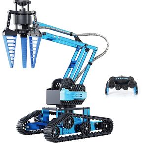 Top Race 15 Channels 2.4G Remote Control Robot Arm | DIY 151 pcs Electronic RC Toys Educational | Alloy Metal Mechanical Robotic Arm Building Kit | Take Apart STEM Hobby Gift Toy for Kids 8+ & Adults