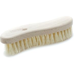 Konex Nylon Fiber Economy Utility Cleaning Hand Brush. Heavy Duty Hand-Held Scrub Stiff Bristle Brush with Wood Body. (Peanut Shaped)