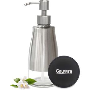 Black Soap Dispenser with Coaster, Refillable Liquid Stainless Steel Soap Dispenser for Kitchen Sink, Bathroom Countertop (11OZ / 320ML)