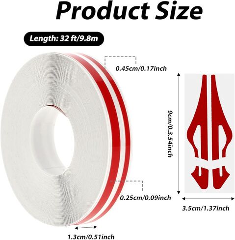 Car Pinstriping Tape PVC Car Decal Sticker Glossy Auto Car Pinstripe Tape DIY Stickers for Musical Instrument Motorcycle Auto Car (Black) in Kuwait