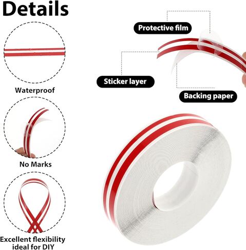 Car Pinstriping Tape PVC Car Decal Sticker Glossy Auto Car Pinstripe Tape DIY Stickers for Musical Instrument Motorcycle Auto Car (Black) in Kuwait