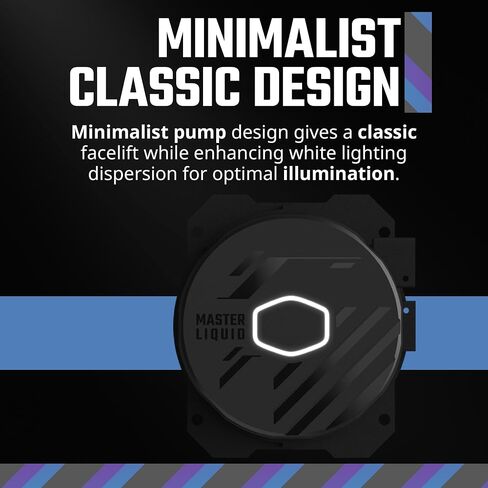 CoolerMaster MasterLiquid 240 Atmos ARGB Close-Loop AIO Liquid Cooler, Customize Pump, Sickleflow Edge PWM Fans, 240mm Radiator, CryoFuze, AMD Ryzen AM5/AM4, Intel LGA1700/1200 (MLX-D24M-A25PZ-R1) in Saudi Arabia