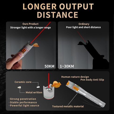 2PCS 100KM Visual Fault Locator for Fiber Optic Cables, VFL Support FC/ST/SC/LC Interfaces, Long-Range Fault Finder, Fiber Light Pen Tester, High-Precision OTDR Mapping Tool for FTTH, Telecom, Datacom in Saudi Arabia