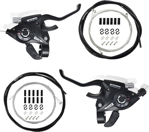Libereco Bike Shifter and Brake 21 Speed (Left 3 Speed and Right 7 Speed) Bicycle Shifter Lever with Shifter and Brake Cable Housing and End Cup for Mountain Bike, City Bike, Folding Bike in Saudi Arabia