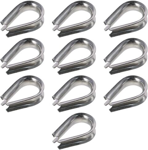 Rope Thimble Rigging 10pcs 1.5-12mm Durable 304 Stainless Steel Thimbles Ring Clamp Sleeve Thimbles Cable Wire Rope Clamp Rope Connecting Head(1.5mm) in Saudi Arabia