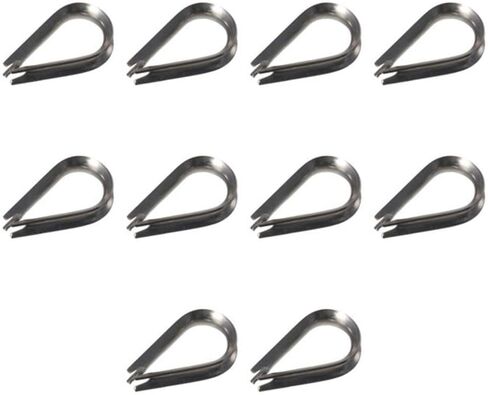 Rope Thimble Rigging 10pcs 1.5-12mm Durable 304 Stainless Steel Thimbles Ring Clamp Sleeve Thimbles Cable Wire Rope Clamp Rope Connecting Head(1.5mm) in Saudi Arabia