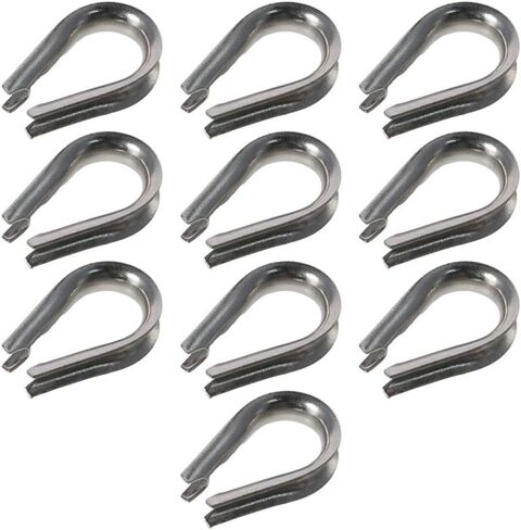 Rope Thimble Rigging 10pcs 1.5-12mm Durable 304 Stainless Steel Thimbles Ring Clamp Sleeve Thimbles Cable Wire Rope Clamp Rope Connecting Head(1.5mm) in Saudi Arabia