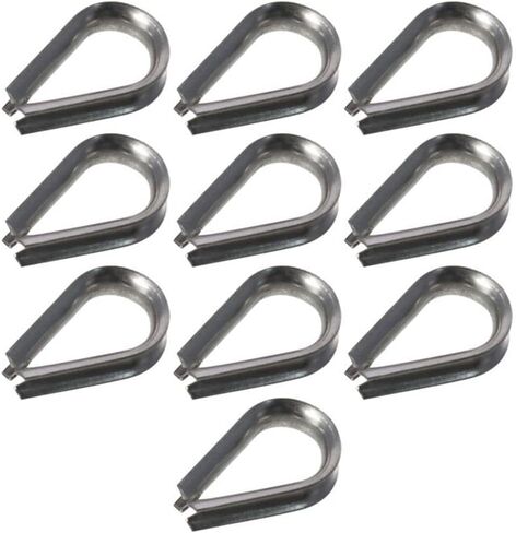 Rope Thimble Rigging 10pcs 1.5-12mm Durable 304 Stainless Steel Thimbles Ring Clamp Sleeve Thimbles Cable Wire Rope Clamp Rope Connecting Head(1.5mm) in Saudi Arabia