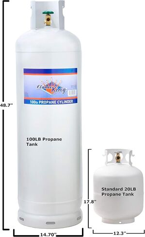 Flame King YSN100b 100-Pound Steel Propane Tank Cylinder with POL Valve and Collar, White in Saudi Arabia