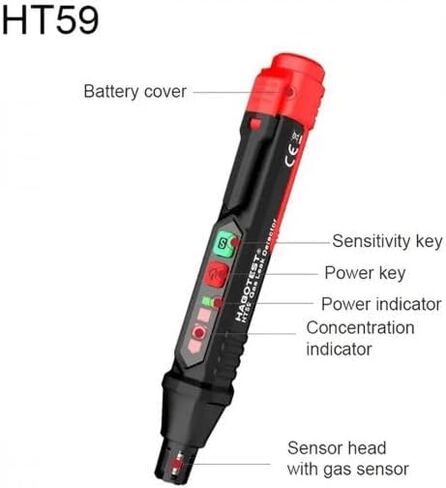 HT60 Portable Gas Leak Detector Handheld Combustible Gas Leak Tester Gas Analyzer with Audible & Visual Alarm in Saudi Arabia