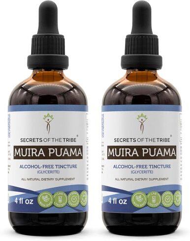 Secrets of the Tribe Muira Puama Tincture Alcohol-Free Liquid Extract, Muira Puama (Ptychopetalum Olacoides) Dried Bark (4 FL OZ) in Kuwait