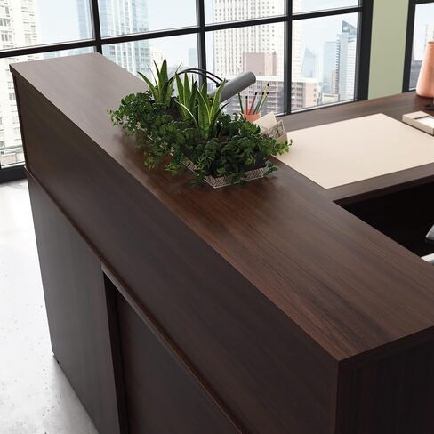محطة استقبال OfficeWorks by Saader Affirm، الطول: 70.87 بوصة × العرض: 70.87 بوصة × الارتفاع: 13.58 بوصة، كرزي كلاسيكي in Kuwait