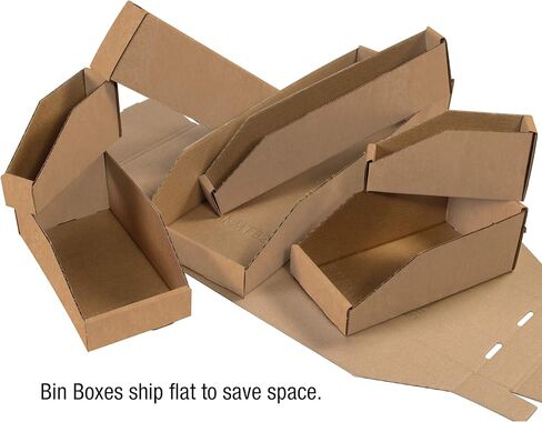 BFBINMT624 Open Top Bin Boxes, 6" x 24" x 4 1/2", White (Pack of 50) in Saudi Arabia