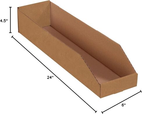 BFBINMT624 Open Top Bin Boxes, 6" x 24" x 4 1/2", White (Pack of 50) in Saudi Arabia