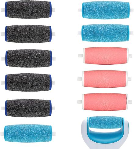 11 عبوة من رؤوس الأسطوانة البديلة لملف القدم الإلكتروني amope Pedi Perfect Refills، تتضمن 6 رؤوس بديلة خشنة إضافية و5 رؤوس بديلة خشنة عادية متوافقة مع amope (أسود + أزرق) in Saudi Arabia