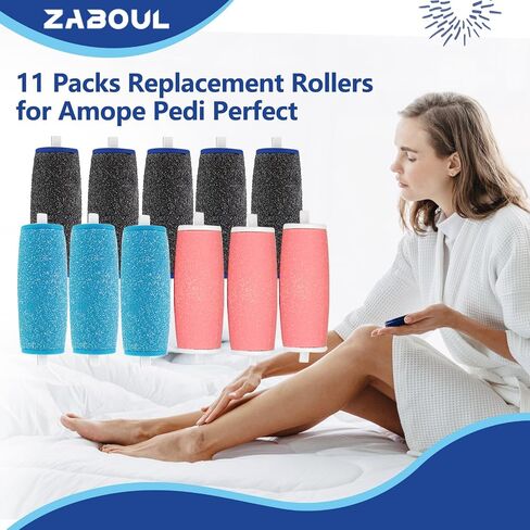 11 عبوة من رؤوس الأسطوانة البديلة لملف القدم الإلكتروني amope Pedi Perfect Refills، تتضمن 6 رؤوس بديلة خشنة إضافية و5 رؤوس بديلة خشنة عادية متوافقة مع amope (أسود + أزرق) in Saudi Arabia