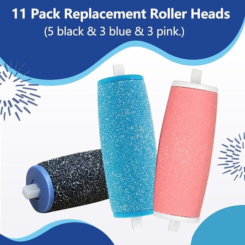 11 عبوة من رؤوس الأسطوانة البديلة لملف القدم الإلكتروني amope Pedi Perfect Refills، تتضمن 6 رؤوس بديلة خشنة إضافية و5 رؤوس بديلة خشنة عادية متوافقة مع amope (أسود + أزرق) in Saudi Arabia