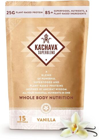 Ka’Chava All-In-One Nutrition Shake Blend, 85+ Superfoods & Nutrients, Meal Replacement, Greens Plant-Based Superfood Powder Protein Drink, Digestive Enzymes & Probiotics, Vegan Dairy Gluten Free, 2lb in Saudi Arabia