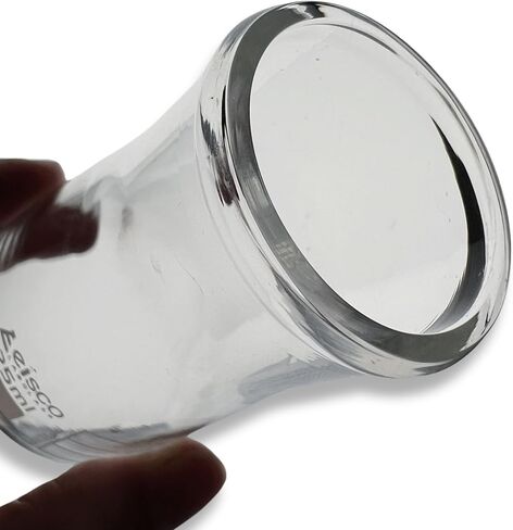 Eisco Labs - 25mL Conical Flask, Wide Neck, Borosilicate Glass, Heat Resistant Flask for Small Volume Mixing, Titrations, Sample Storage, Scientific Experiments - Chemists, Microbiologists & Labs in Saudi Arabia