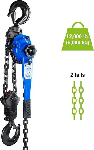 Tractel Lever Chain Hoist | 1/2 Ton (1000 lbs) Capacity | 20 ft Lift & Pull Length | Professional Grade Ratchet Puller with ANSI B30.21 & OSHA Industrial Standards | Bravo 19662 in Saudi Arabia