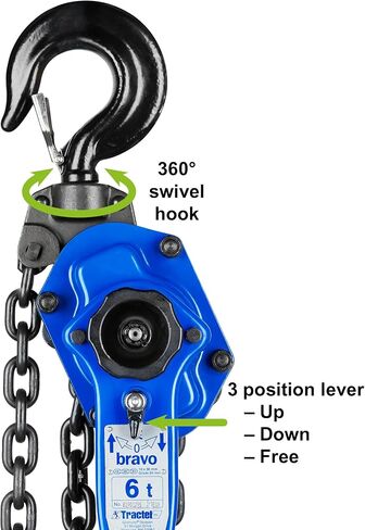 Tractel Lever Chain Hoist | 1/2 Ton (1000 lbs) Capacity | 20 ft Lift & Pull Length | Professional Grade Ratchet Puller with ANSI B30.21 & OSHA Industrial Standards | Bravo 19662 in Saudi Arabia
