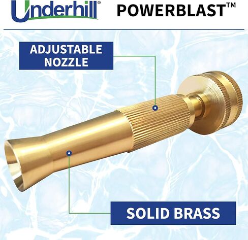 فوهة خرطوم مياه للحديقة مقاس 6 بوصات من Underhill PowerBlast Super Sweeper، بخاخ، نفاث، 7 GPM 80 PSI، مدخل خيط 3/4 بوصة، شديد التحمل قابل للتعديل، SN6-75 in Saudi Arabia