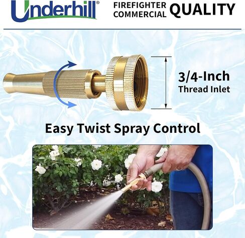 فوهة خرطوم مياه للحديقة مقاس 6 بوصات من Underhill PowerBlast Super Sweeper، بخاخ، نفاث، 7 GPM 80 PSI، مدخل خيط 3/4 بوصة، شديد التحمل قابل للتعديل، SN6-75 in Saudi Arabia