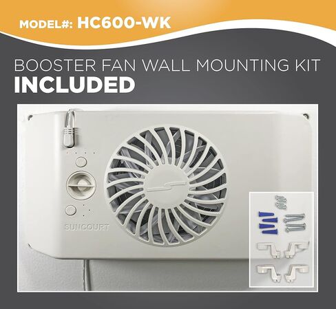 Suncourt Equalizer HC600 EZ8 معزز فتحة تهوية مكيف الهواء الكهربائي الذكي لغرفة النوم، معزز تسجيل التيار المتردد الموفر للطاقة، تدفق هواء محسن لتحسين التدفئة والتبريد الداخلي، أبيض in Saudi Arabia