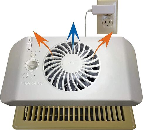 Suncourt Equalizer HC600 EZ8 معزز فتحة تهوية مكيف الهواء الكهربائي الذكي لغرفة النوم، معزز تسجيل التيار المتردد الموفر للطاقة، تدفق هواء محسن لتحسين التدفئة والتبريد الداخلي، أبيض in Saudi Arabia