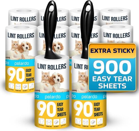Lint Rollers 2 pcs, 540 Sticky Sheets, Extra 4 Spare Rollers/Hair Remover for Clothes, Furniture, Couch, Carpet, Dog Hair Remover, Cat Hair Remover, Animal Fur, Fuzz in Saudi Arabia